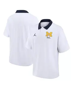 Мужская белая поло-футболка Michigan Wolverines Jordan