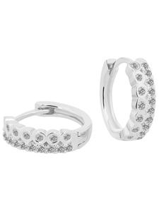 Adeliás Женские серьги - серьги-кольца на шарнирах из серебра 925 пробы с кубическим цирконием в серебре