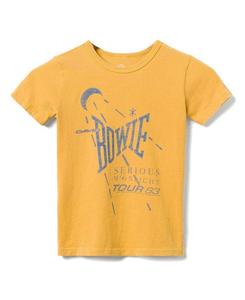 Футболка Unisex David Bowie Us Tour 82 - для малышей и детей постарше Junk Food Clothing, желтый