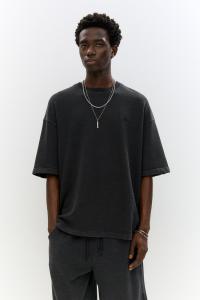 Толстовка Stwd с коротким рукавом Pull And Bear, черный