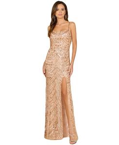 Женское платье с вырезом-лодочкой и бисером Lara, Champagne