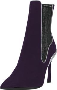 Женские ботильоны Zszszsu с заостренным носком, стойкой на шпильке, боковой эластичной вставкой, блестящие, на платье, на осень и зиму, для вечеринок и ночных выходов, размеры US 4-16, Purple