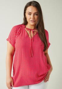 Блуза DOT PRINT TIE NECK Evans, красный