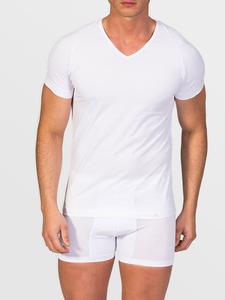 Нижняя рубашка zd ZERO DEFECTS V-Neck T-Shirt Egiptian Cotton, белый