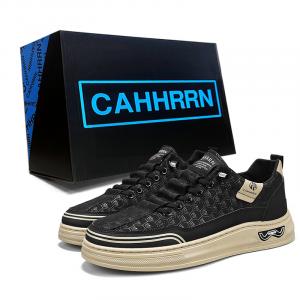CAHHRRN Дышащие мужские скейтерские кеды лоу-топ черные, цвет Black