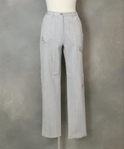 Джинсовые брюки с вышивкой Studio Picone, цвет Light Gray (089)