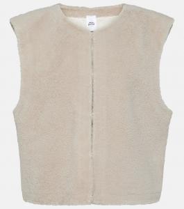 Жилет без рукавов из овчины Jet Set, белый