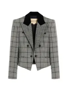 Двубортный пиджак в клетку Valentino Garavani, серый