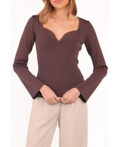 Женская футболка с длинными рукавами Trinity Petal and Pup, Chocolate brown