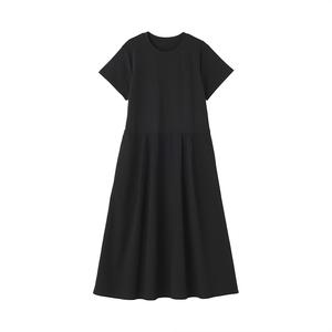 Женское платье с коротким рукавом MUJI, черный