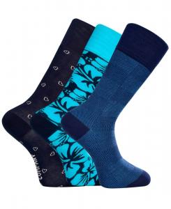 Мужские носки Florence, комплект из 3 пар Love Sock Company, Midnight Navy/Turquoise Floral/Denim Blue