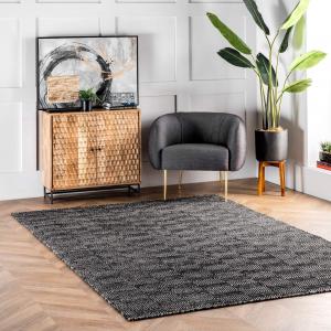 nuLOOM Ago Geometric шерстяной ковер, 260 x 351 см, Black