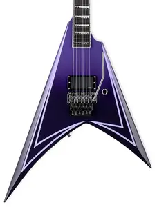 Электрогитара ESP LTD Alexi Hexed. Для левшей, цвет расплывающийся фиолетовый с зубцами, с полосками