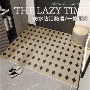 Budis Ковер 80х120 см из ПВХ для входной двери, нескользящий, водостойкий, с узором Paris Diamond, цвет Camel