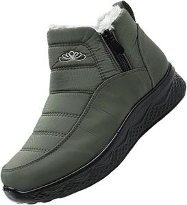 Женские и мужские зимние ботинки на молнии до щиколотки с утеплителем и меховой подкладкой, водонепроницаемые, теплые, удобные для ношения на улице Generic, зеленый