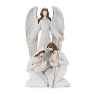 Статуэтка Melrose International Holy Family With Angel, 40 см, белый / коричневый