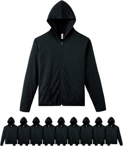 Мужская толстовка на молнии Glimmer 00338-AMZ, плотность ткани 4,4 унции, быстросохнущая, с длинными рукавами, с защитой от УФ-излучения, черный