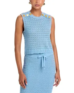 Свитер-Топ Max с круглым вырезом и ажурной вязкой L'Agence, синий