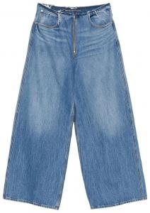 Джинсы Alexander Wang с открытой молнией, заниженной талией и широкими штанинами, синий