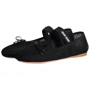 MIU MIU Плоские туфли Mary Jane для женщин черные