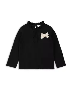 Детский топ с бантом из репсовой ткани. Miles The Label, черный