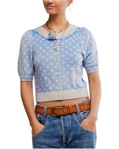 Свитер Free People Isla Patterned Cardi, цвет Cobalt Combo