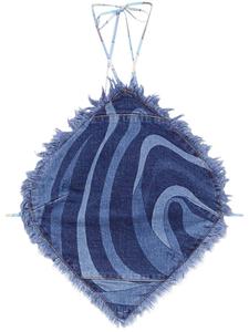 PUCCI джинсовый топ с вырезом халтер, синий