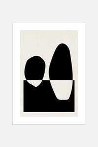 Плакат с контрастными камнями Postery, 50x70 см, черный