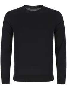 Шерстяной джемпер с круглым вырезом Prada, синий