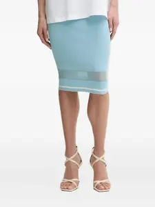 Юбка из трикотажной сетки с ребристым узором LIU JO, синий