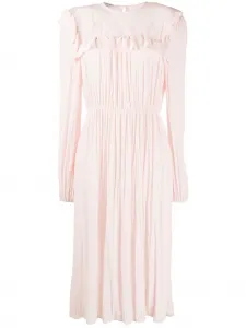 Расклешенное платье с кружевом Philosophy Di Lorenzo Serafini, розовый