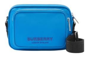 Кожаная наплечная сумка, через плечо мужская синяя Burberry