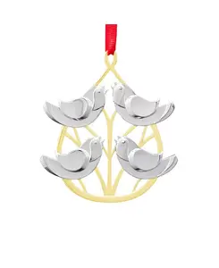 Двенадцать дней рождественских украшений — 4 поющие птицы Nambé, silver-tone