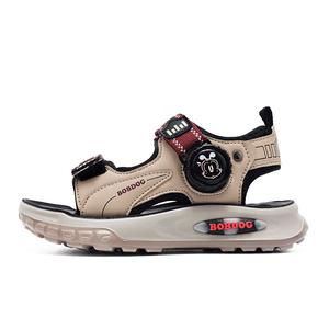 Детские сандалии с дышащей нескользящей подошвой и низкой подошвой BOBDOG, бежевый/бордовый