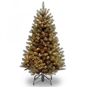 4,5 фута. Искусственная рождественская елка из ели Северной долины с предварительной подсветкой, зеленый