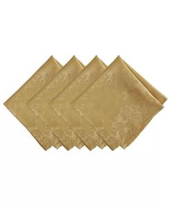 Жаккардовые праздничные салфетки Elrene Poinsettia, набор из 4 шт, золото