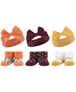 Прекрасный подарочный набор: повязка на голову и носки Hudson Baby, Burgundy orange