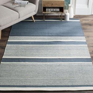 Ковер SAFAVIEH, 275 x 366 см, Kilim Collection, Blue & Ivory, ручное плетение, шерсть, плоское переплетение, подходит для помещений с высокой проходимостью в гостиной, спальне (KLM952A)