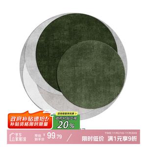 Y U-LIVE Ковер диаметр 160 см для гостиной/спальни/кабинета, оригинальный дизайн, противоскользящий, цвет pishi-green