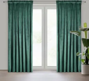 Штора PIERRE, темно-бирюзовая, 140x300 см, присборенная лента, карман на штанге Eurofirany