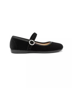 Girls Holiday Velvet Mary Janes in Black Childrenchic, черный