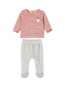 Vertbaudet Пижама красно-бело-серого цвета