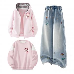 Детская повседневная спортивная одежда Moderate Disney, di gift k cherry blossom розовый+solid color denim синий+di gift k cherry blossom розовый