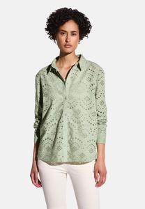 Блузка на пуговицах MIT LOCHSTICKEREI Street One, светло-зеленый