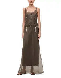 Шелковое платье Грета Staud, коричневый