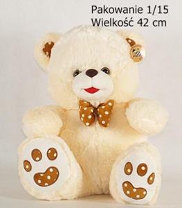 Кремовый мишка-талисман с коричневым галстуком-бабочкой 03464 DEEF (DEEF 57941)
