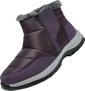 Мужские зимние ботинки на снегоступах, слипающиеся, с меховой подкладкой, водонепроницаемые, оксфордская ткань, обувь для улицы Generic, Purple