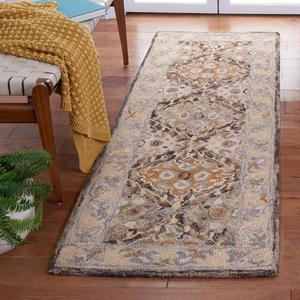 Ковер SAFAVIEH, 69 x 214 см, Aspen Collection Runner, Beige & Brown, ручная работа, бохо из шерсти, идеален для помещений с высокой проходимостью в гостиной, спальне (APN304A)