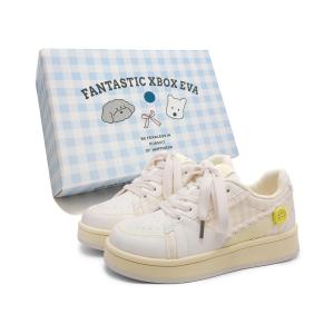 FANTASTIC XBOX Женские низкие скейтерские кеды светло-голубые (подарочная коробка с щенком), цвет Light Blue (Custom Puppy Box)