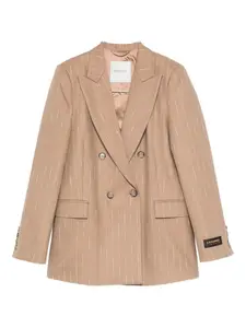 Двубортный полосатый пиджак Ermanno Firenze, нейтральный